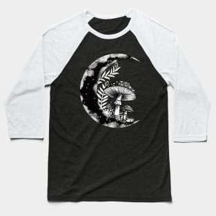 Floral Crescent Moon Baseball T-Shirt